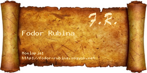 Fodor Rubina névjegykártya